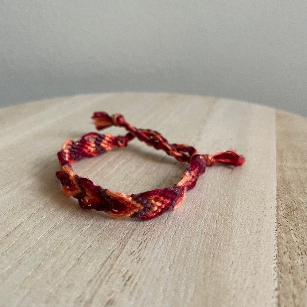 Dark Coral Woven Bracelet